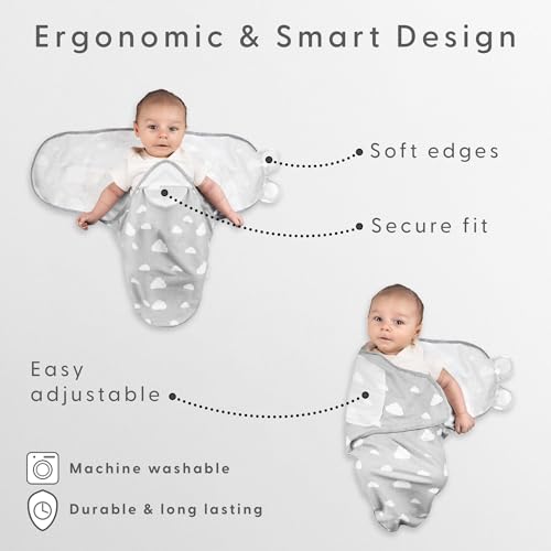Little Seeds Swaddle Blanket 0-3 Months, 3-Pack Organic Cotton Baby Swaddles - Swaddles for Newborns Infant Boys & Girls, Soft & Snug Hip-Healthy Swaddling Blankets