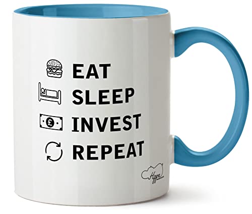 Hippowarehouse Eat Sleep Invest Repeat Printed Mug Various Colour Options Ceramic Cup Kitchenware 11oz