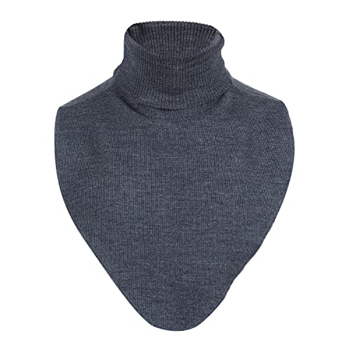 HIVER Woolen Neck Warmer For Men Faux Turtleneck Neck Cover Dickey Mock Fake False Collar