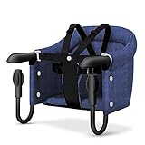 Humpy Dumpy Faltbar Babysitz | Baby Tischsitz | Baby Hochstuhl | Kinder Hochstuhl | Sitzerhöhung für zu Hause und Unterwegs mit Transporttasche | Reisestuhl für baby und Kinder (Blau)