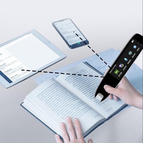 Penna per Scansione di Traduzione, Penna per Lettore di Scansione Nera Scansione per Penna per Dizionario, Dispositivo di Traduzione Scanner Intelligente per Studenti di Lingue