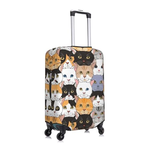 Cats Travel Luggage Cover Fits 18-32 Inch Luggage, Elastic Suitcase Cover Protector with Concealed Zipper for Wheeled Suitcase Tsa Approved3