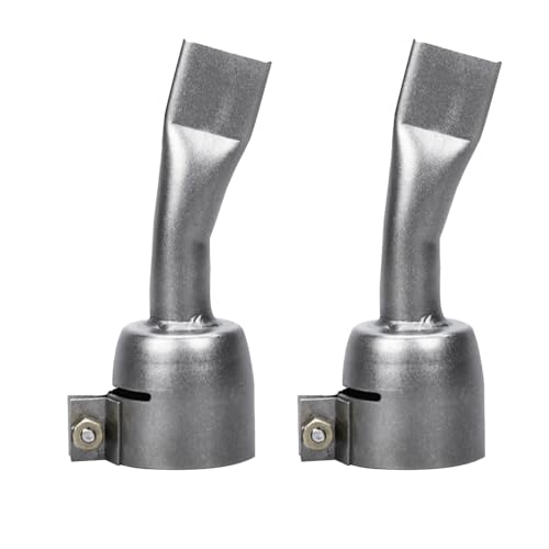BE-TOOL 2Pcs 20mm Welding Gun Flat Nozzle, Stainless Steel Tip Heat Gun Speed Welding Nozzle, Hot Air Tourch Gun Soldering Supplies Accessory for PVC Plastic Sheet
