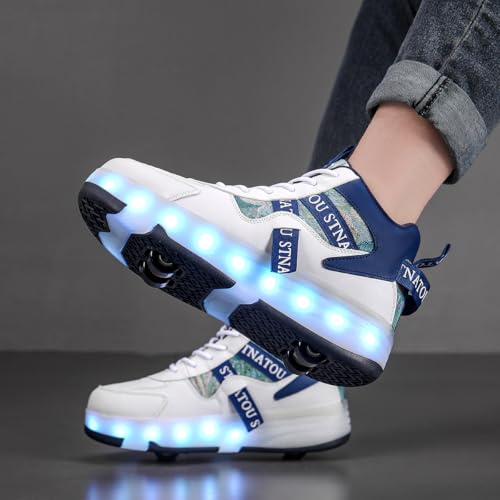 HHSTS Roller Skate Shoes for Kids Upgraded 16 LED Model 4-Detachable Wheeled Light up Boys Girls High Top Fashion Sneakers for Child Christmas Birthday New Year Gifts4