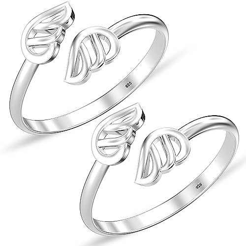 Image of TRUESILVER ACPL 925 Sterling Silver Toe Rings for Women (Adjustable) BIS Hallmarked Multi-Design Bichiya | Pure Chandi Foot Jewelry | Gift for Mom, Anniversary, Birthday