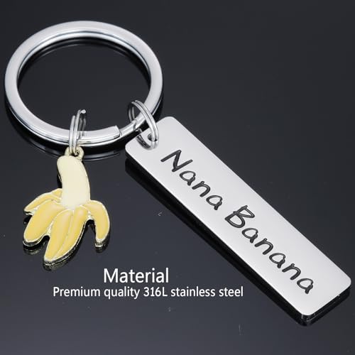 Hutimy Nana Banana Gifts Keychains For Women Grandma Birthday Unique From Granddaughter Grandkids Bana Banana Keychain thumb #1