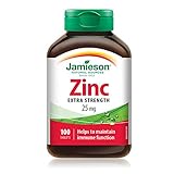 Jamieson Zinc 25 mg, Extra Strength, High Absorption, Supports Immune Health, Tissue Formation, and Healthy Skin. Vegetarian, Non-GMO, Gluten-Free, 100 Tablets, Proudly Canadian