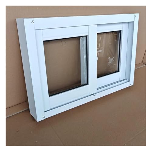 SHAARI Ventanas Correderas Horizontales, Ventanas De AleacióN De Aluminio Blanco Adecuadas para Cocinas, Garajes, Casas MóViles(50x50cm/19.6x19.6in)