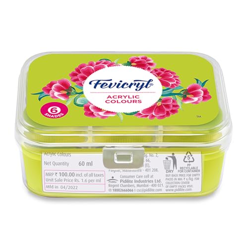 Fevicryl Acrylic Colors Lilac Kit, 60Ml, 6 Shades