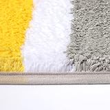 MIULEE Bath Mats Extra Soft Non Slip Absorbent Shower Mat Bathroom Rug Door Mat Inside Kitchen Rugs Carpet Washable for Bedroom Kitchen Entrance 17x24 Inch 40x60cm Yellow and Grey - Image 5