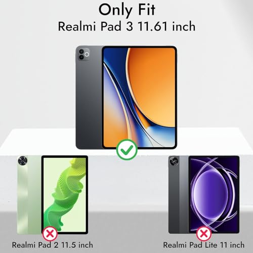 Image of Robustrion Cover for Realme Pad 3 11.61 inch Cover Case with Pencil Holder, Deer Flip Cover Case for Realme Pad 3 Tablet Cover [Auto Sleep Wake Support] - Dark Green