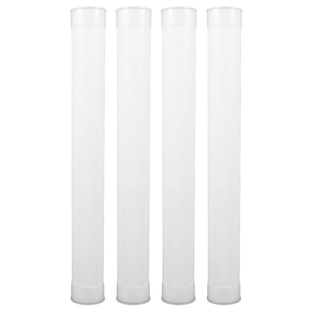 OUNONA 4pcs Plastic Mailing Tubes with Caps 12.20in Round Poster Tube Containers for Shipping Artwork Blueprint and Documents Lightweight Storage Organizer for Office and Travel