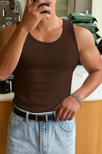 Image of Rockwell Men's Premium Cotton Vest - Sleeveless Gym Undershirt | Breathable, Stretchable & Skin-Friendly Innerwear for Everyday Comfort | 002
