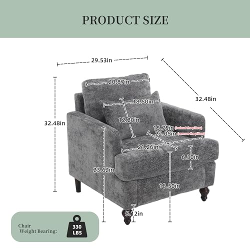 Sillón Chenille Plegable Gris miniatura 2