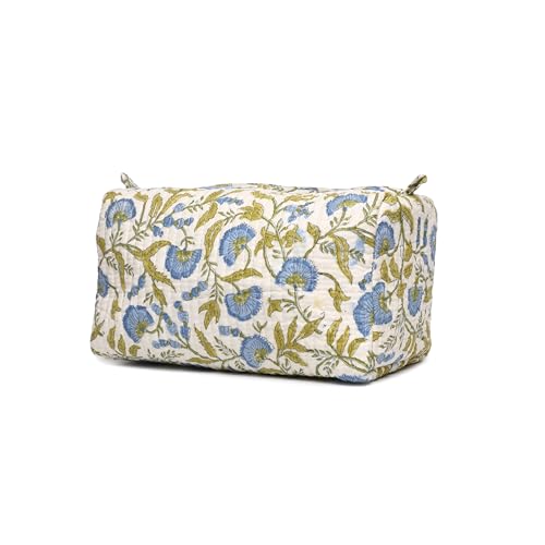 Image of Block N Style's Travel Hanging Toiletry Bag Pouch Dopp Kit for Men and Women Organizer for Cosmetics, Makeup Brushes, Jewelry, Shaving Tools and Travelling Accessories (Blue)