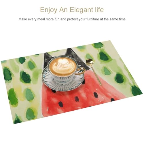 Set de table de 30,5 x 45,7 cm résistant chaleur et antidérapant chat - 4