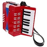 VICASKY Junge Mädchen Akkordeon aus Kunststoff Anfänger-musikinstrument Musikspielzeug für Einsteiger Tragbar und Langlebig Geeignet für Kleine Musiker