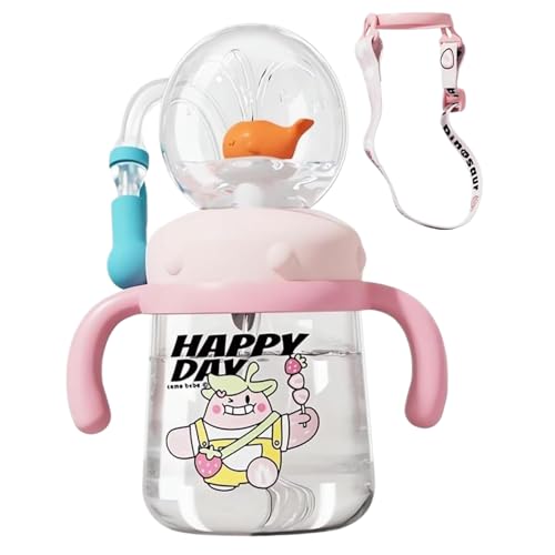 Jorzer Whale Sippy Cup 300ml Cute Whale Fountain Tumbler Leak Proof Reusable Water Bottle Water Bottle Fountain Tumbler Drinking Cups..