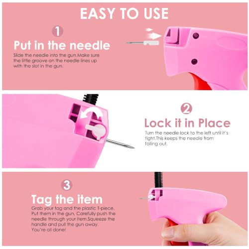 Image of Stitch Gun for Clothes - Handheld Stitch Gun Quick Clothing Fixer - Tagging Gun - Includes 6 Needle, 1000 Black Fasteners & 1000 White Fasteners