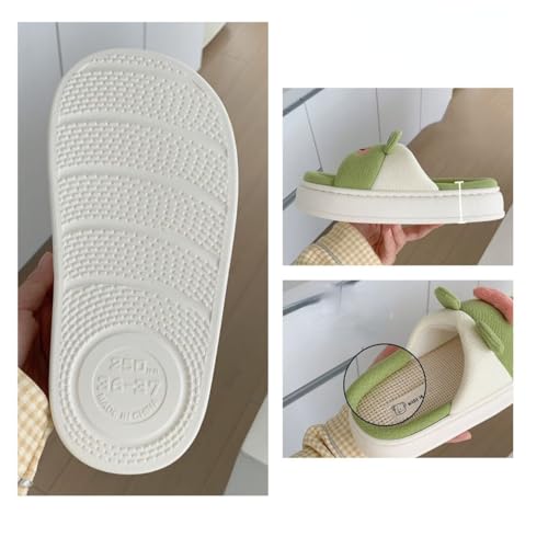 Cute Kawaii Frog Linen Slipper Non-Slip Indoor Slipper2