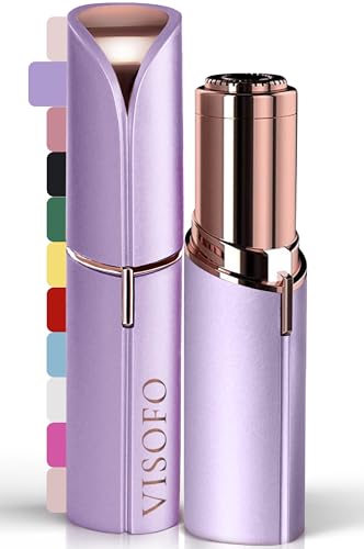 Facial Hair Removal for Women | Electric Razor Device Small Mustache Dermaplaning Remover Tools Tweezers Epilator Trimmer Face Dermaplane Shavers Beauty Gadgets Set Accessories by VISOFO (Amethyst)