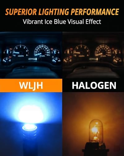 Image of WLJH Ice Blue T10 194 LED Bulb with Twist-Lock Sockets for Dash Cluster | 3030 SMD, 200lm, Dimmable, PC194 PC168 PC195, License Plate, Trunk, Side Marker, Parking Instrument Light, 6-Pack
