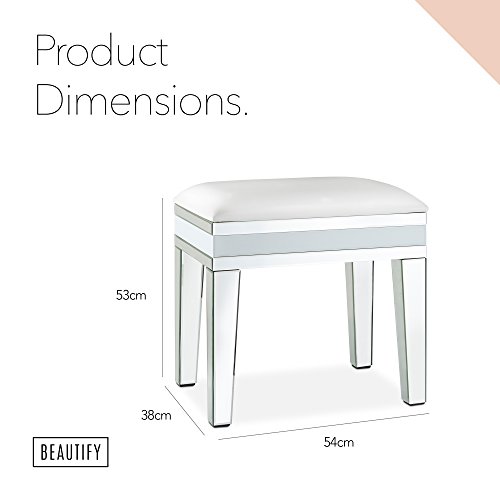 Beautify Sgabello per consolle a Specchio - Bianco...