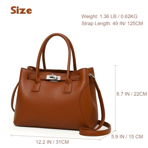 Eslcorri Women Top-Handle Satchel Bag Medium Tote Handbags Trendy Shoulder Purse PU Leather Ladies Crossbody Hobo Pocketbook2