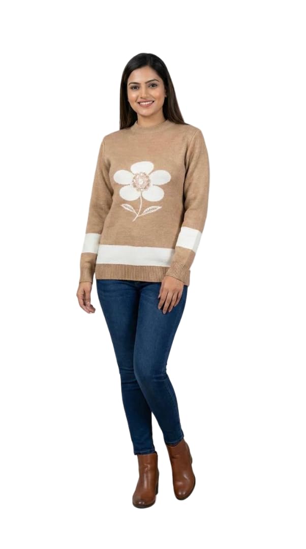 Women's Floral Sweaters Fall Winter Crew Neck Pullover Tops Long Sleeve Casual Sweater Knit-picture-47