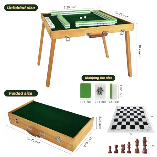 Mesa Plegable de Mahjong con Set de Fichas miniatura 3