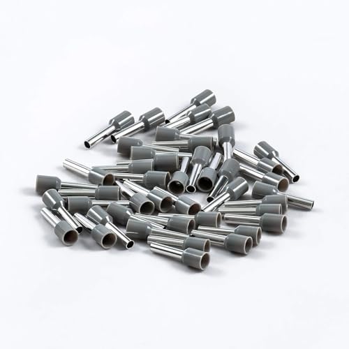 Image of SAFE HOME PRO 200 Pcs,4.0mm Ferrule Copper Crimp Connectors Lugs End Termnal, Gray Insulated Crimp Pin Terminals Copper Crimp Ferrules Wire Cord Pin End E4008 For Multiple Application (4mm)(GRAY)