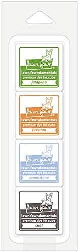 Lawn Fawn Ink Cube Packs - Front Porch, Ice Cream Parlor, Pumpkin Patch and Christmas Tree - 4 Pack Bundle
