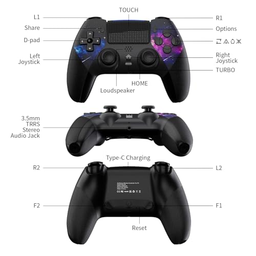 Image of AceGamer Wireless Controller for PS5 /Pro /Slim /PC, Hall Effect Joysticks, Macro /Turbo Function, Bluetooth Controller with 6-Axis Gyro /Dual Vibration /Touchpad /Ergonomic /Speaker /3.5mm Audio Jack!