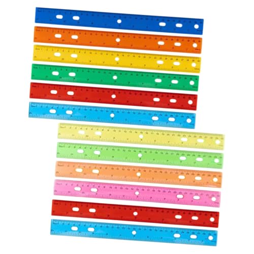 AUTSUPPL 12個 プラスチック定規 軽量コンパクト設計 高強で割れにくい 小学生 教室 オフィス用メトリックルーラー