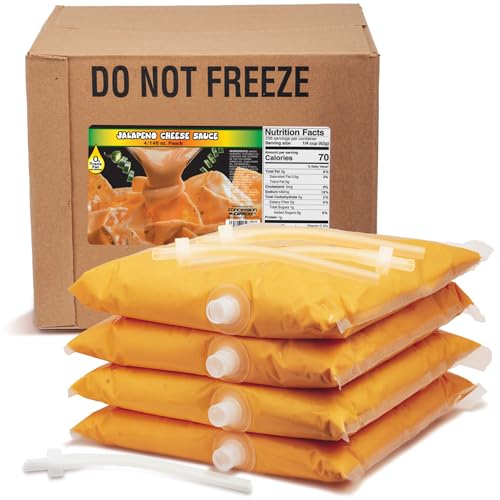 El Nacho Grande Style Bagged Mild Jalapeno Cheese for Gold Medal 5300 & 5301 Dispensers (4-140 oz),...