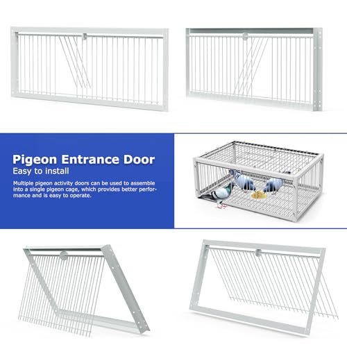 Image of 23.6in /60cm Pigeon Trap Door Pigeon Cage Door One Way Entrance Door Iron Wire Trap Pigeon House Door Bird T Trap Birdcage for Racing Pigeon Bird Cage Breeding Supply