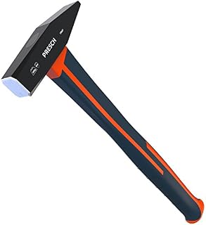 Presch Machinist Hammer Fibreglass 500g Steel Head - Small Hammer - Rubber Grip/Fibre Handle - Engineers Hammer