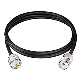 Goupchn UHF PL259 Male to SO239 Female Low Loss Coaxial Cable 10ft/3m RG58 for CB Radio Ham Radio Antenna Amateur Mobile Transceiver Walkie Talkie