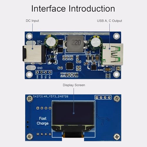Módulo con pantalla de carga rápida 100W compatible con protocolos PPS y PD 5