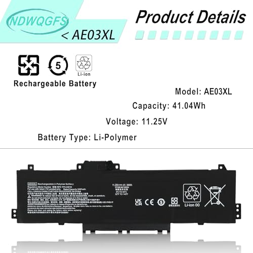 Image of AE03XL N21969-005 Laptop Battery Replacement for HP 240G10 250G10 255G10 14-EP 15-FC Series Compatible with AE03041XL N20951-CC1 HSTNN-OB3E TPN-DB1N