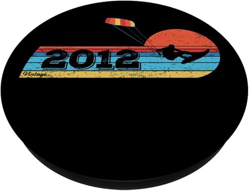Miniatura 2 de Kitesurfer Kitesurfing Birthday Vintage 2012 born Kitesurf PopSockets Standard PopGrip