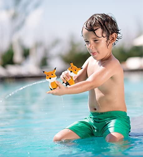 Dollibu Fox Bath Buddy Squirter - Floating Orange Fox Rubber Bath Toy, Fun Water Squirting Bathtime Play For Toddlers, Cute And Soft Wild Life Animal Toy For The Bathtub, Beach & Pool For Girls & Boys #TOP6