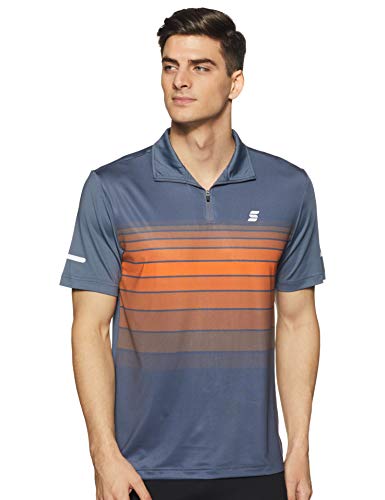 Image of Amazon Brand - Symactive Men's Printed Regular Polo (SS20-SATV-48 Mid Grey Medium