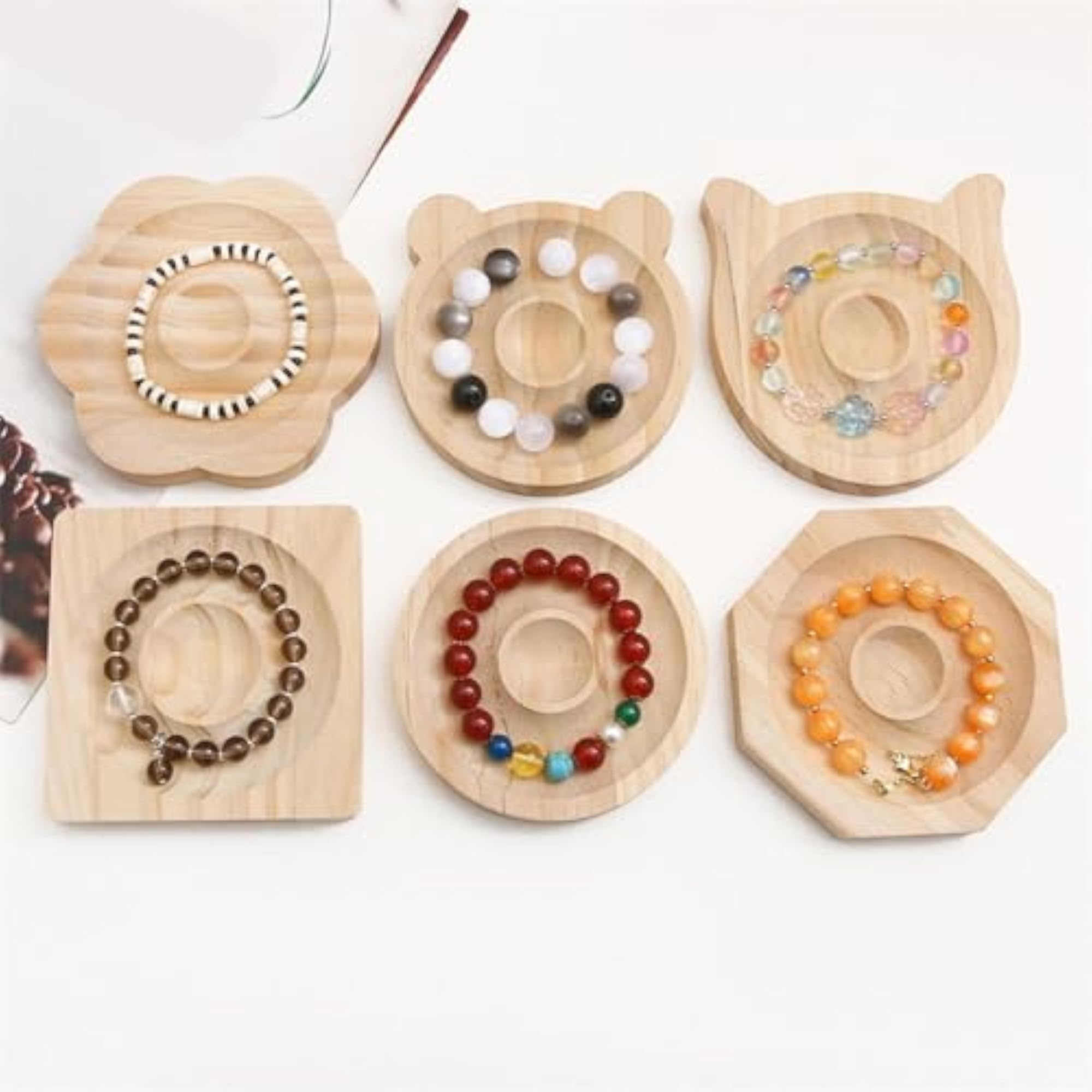 Bamboo Bracelet Tray Decorative Showcase Organizer