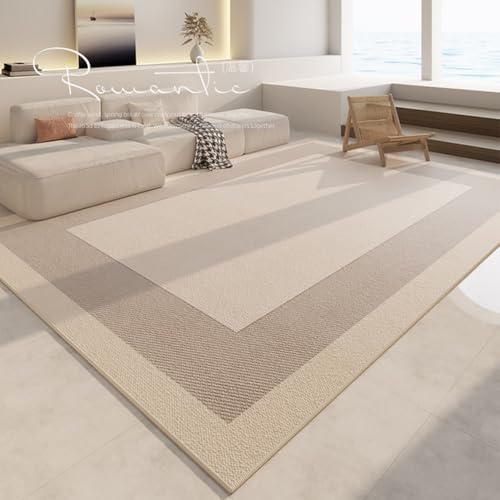 Tapis géométrique crème 60x90 cm rectangulaire pour salon et chambre YHT075