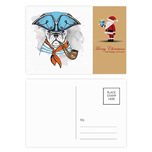 Lot de 20 cartes postales Père Noël aquarelle grand format pour vœux