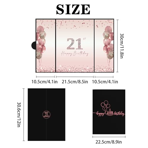Image of DARUNAXY Rose Gold 21st Birthday Party Decorations for Girls, Happy 21st Birthday Alternative Signature Guest Book for Women Cheers to 21 Years Old Gifts 21 Birthday Signing Card Board Party Supplies