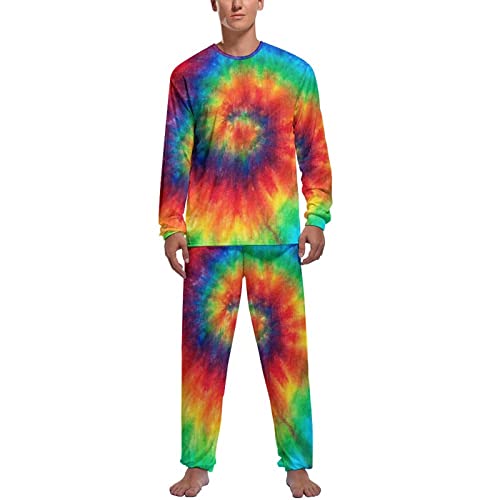 Oyihfvs Men's Pajama Set, Long Loungewear PJ Set, 2PCs Sleepwear Top & Bottom S-2XL