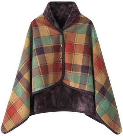 Cape Sjaal, Open Front Cape met Tailleband, Warme Jas voor