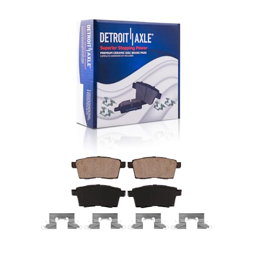 Image of Detroit Axle - Brake Kit for 07-10 Ford Edge Lincoln MKX Drilled and Slotted Brake Rotors Ceramic Brakes Pads 2007 2008 2009 2010 Replacement: 12.60 inch inch Front and 11.88 inch inch Rear Rotors